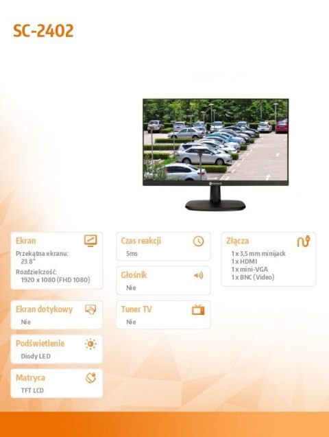 Monitor 23,8 cala SC-2402 czarny IPS FHD VGA HDMI AG NEOVO
