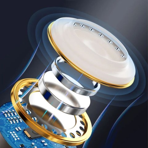 Słuchawki douszne przewodowe z mikrofonem i pilotem USB-C 1.2 m - białe DUDAO