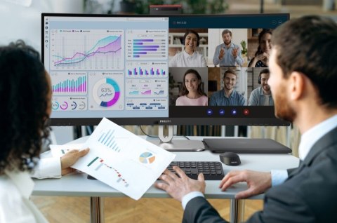 Monitor 34B2U6603CH 34 cale Curved VA HDMIx2 DP HAS Thunderbolt RJ45 Philips