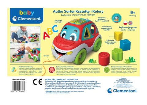 Interaktywne Autko Sorter Kształty i Kolory Język Polski i Angielski Clementoni 50808 Clementoni