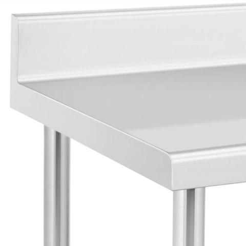 Stół blat roboczy przyścienny z rantem na kółkach 2 poziomy 60 x 80 cm STAL Royal Catering