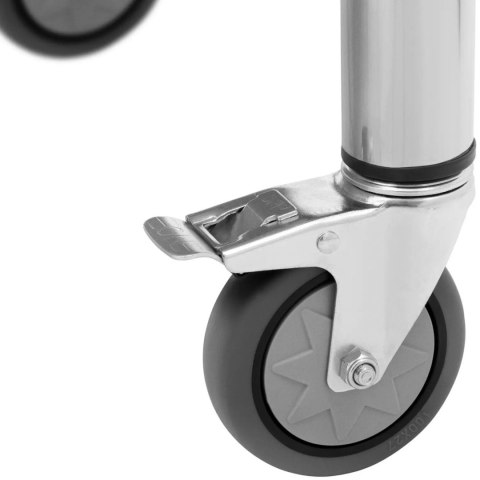 Stół blat roboczy przyścienny z rantem na kółkach 2 poziomy 60 x 80 cm STAL Royal Catering