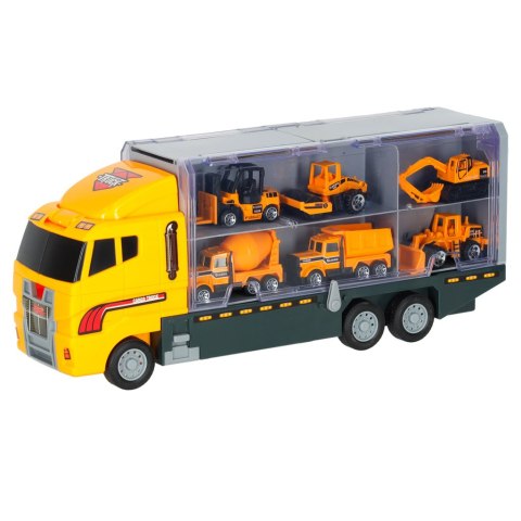 Transporter ciężarówka TIR wyrzutnia + metalowe auta maszyny budowlane Kik Sp. z o. o. Sp. k.