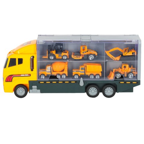 Transporter ciężarówka TIR wyrzutnia + metalowe auta maszyny budowlane Kik Sp. z o. o. Sp. k.