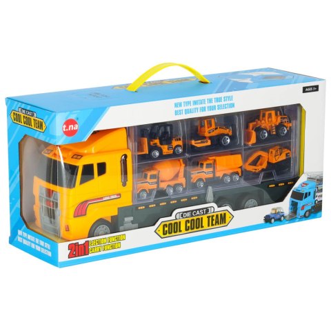 Transporter ciężarówka TIR wyrzutnia + metalowe auta maszyny budowlane Kik Sp. z o. o. Sp. k.