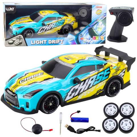 Auto Sportowe Zdalnie Sterowane RC Podświetlana Karoseria Drift Turkusowe LEAN Toys