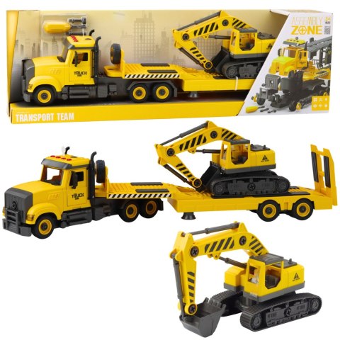 Ciężarówka Laweta Do Skręcania DIY Koparka Gąsienicowa Światła Dźwięki LEAN Toys