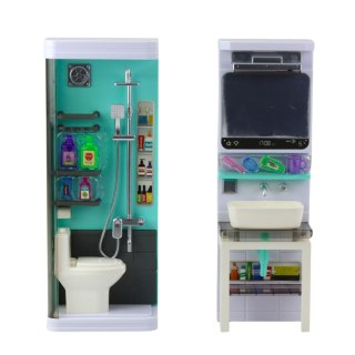 Łazienka Zabawkowa Prysznic Zlew Toaleta Światła Dźwięki Akcesoria LEAN Toys