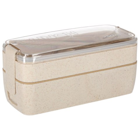 Lunch box śniadaniówka pudełko śniadaniowe z przegródkami dzielone 750ml beżowe Kik Sp. z o. o. Sp. k.