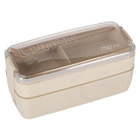 Lunch box śniadaniówka pudełko śniadaniowe z przegródkami dzielone 750ml beżowe Kik Sp. z o. o. Sp. k.