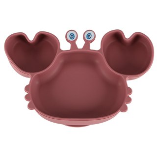 Naczynia silikonowe dla dzieci niemowląt krab zestaw 9 elementów ciemny róż Kik Sp. z o. o. Sp. k.