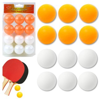 Piłeczki Do Ping Ponga Biały Pomarańczowy Sport 12szt LEAN TOYS