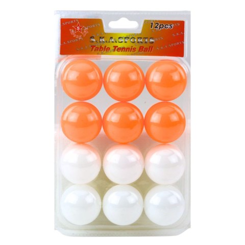 Piłeczki Do Ping Ponga Biały Pomarańczowy Sport 12szt LEAN TOYS