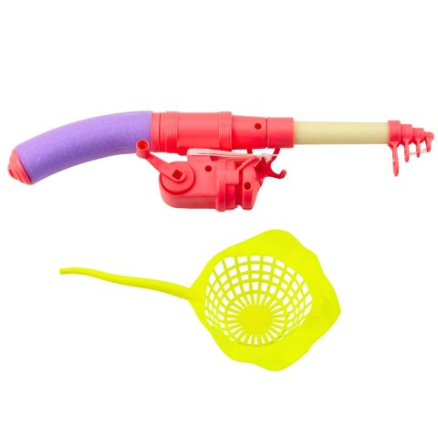 Zestaw Do Łowienia Rybek Stolik Krab 10 Rybek Wędka Sitko Różowy LEAN Toys