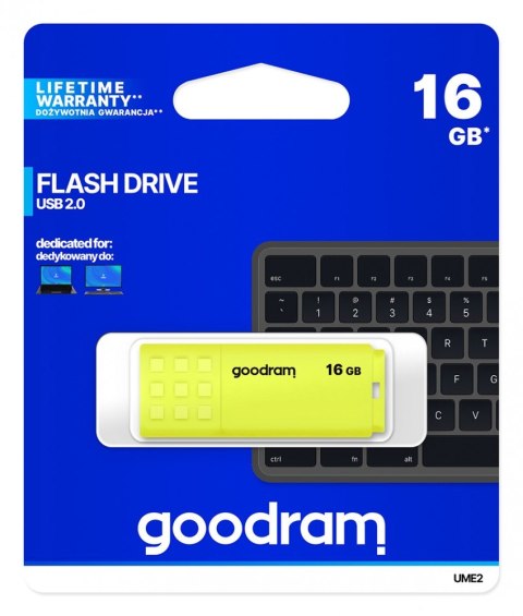 Pendrive UME2 16GB USB 2.0 Żółty GOODRAM