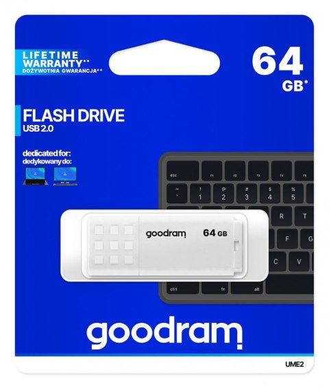 Pendrive UME2 64GB USB 2.0 Biały GOODRAM