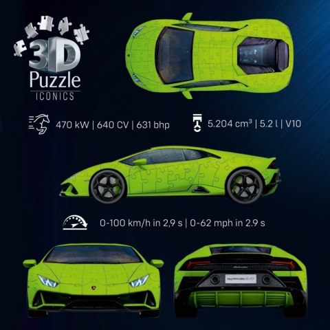 Puzzle 3D 158 elementów Samochód Lamborghini Huracan EVO Verde Ravensburger Polska