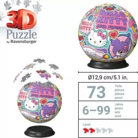Puzzle 3D Kula 72 elementy Hello Kitty Ravensburger Polska