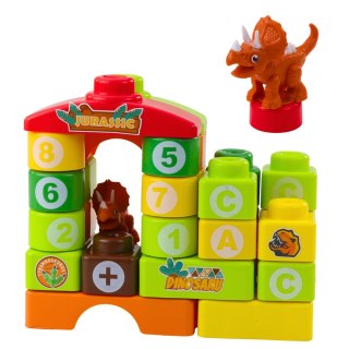 Klocki Konstrukcyjne Edukacyjne W Plecaku Dinozaury Cyfry Litery 49 el. LEAN Toys