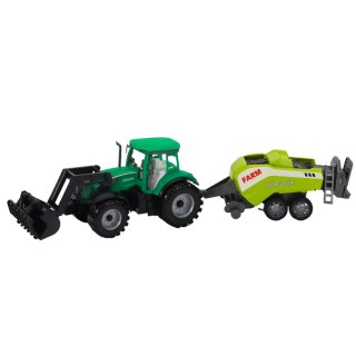 Zestaw Traktor Z Ładowaczem i Prasą Rolniczą Zielony LEAN Toys