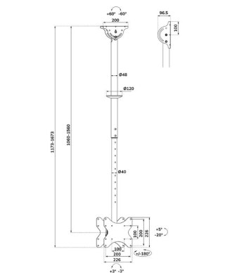 Uchwyt do TV/LCD CL35-340BL22 23-42 cale 45kg Neomounts