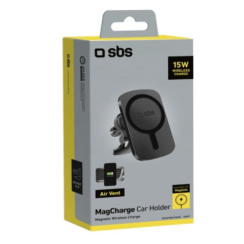 Uchwyt samochodowy do smartfona z ładowarką MagSafe - czarny SBS