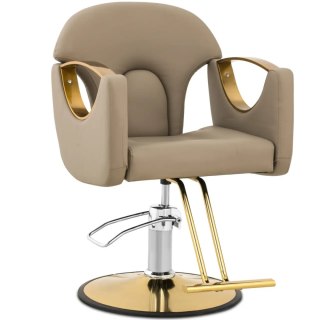 Fotel fryzjerski barberski z podnóżkiem BARTON - beżowy Physa