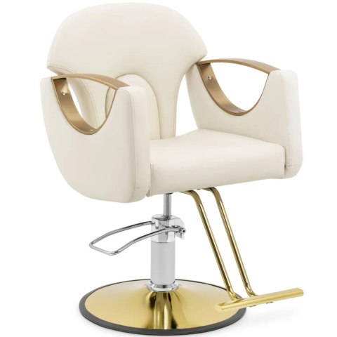 Fotel fryzjerski barberski z podnóżkiem BARTON - kremowy Physa