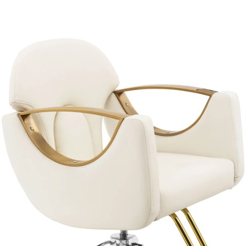 Fotel fryzjerski barberski z podnóżkiem BARTON - kremowy Physa