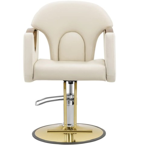 Fotel fryzjerski barberski z podnóżkiem BARTON - kremowy Physa