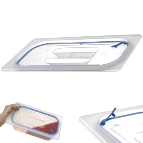 Pokrywka z uszczelką silikonową do pojemników GN 1/1 - HENDI 881804 Hendi