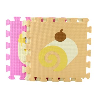 Miękkie Puzzle Mata Edukacyjna Pianka EVA Owoce Słodycze Pastelowe 16 el. LEAN Toys
