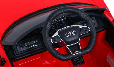 Audi RS E-Tron GT na akumulator Czerwony + Pilot + Napęd 4x4 + Radio MP3 + LED + EVA