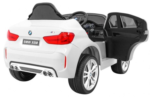 BMW X6M Elektryczne Autko dla dzieci Biały + Pilot + EVA + Wolny Start + Panel audio + LED