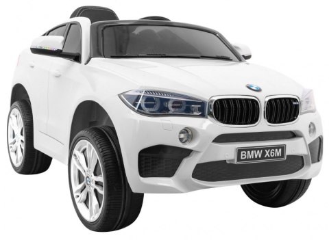 BMW X6M Elektryczne Autko dla dzieci Biały + Pilot + EVA + Wolny Start + Panel audio + LED