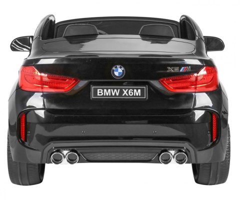 BMW X6M XXL dla 2 dzieci Czarny + Pilot + Ekoskóra + Pasy + Wolny Start + MP3 USB + LED