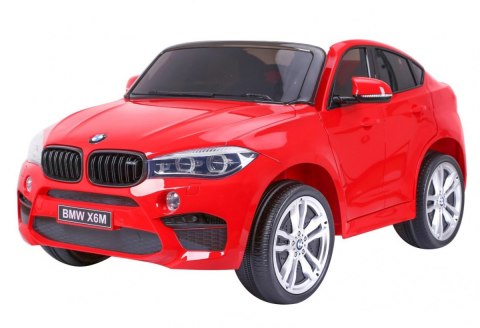 BMW X6M XXL dla 2 dzieci Czerwony + Pilot + Ekoskóra + Pasy + Wolny Start + MP3 USB + LED