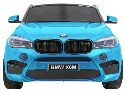 BMW X6M XXL dla 2 dzieci Lakier Niebieski + Pilot + Ekoskóra + Pasy + Wolny Start + MP3 + LED