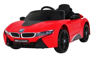 BMW I8 Lift Auto na akumulator Czerwony + Pilot + Wolny Start + 3-pkt pasy + MP3 USB + LED