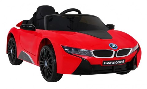 BMW I8 Lift Auto na akumulator Czerwony + Pilot + Wolny Start + 3-pkt pasy + MP3 USB + LED