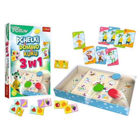 Gra rodzinna Rodzina Treflików 3w1 Domino Pchełki Kuku Trefliki Trefl 01921 Trefl Gry