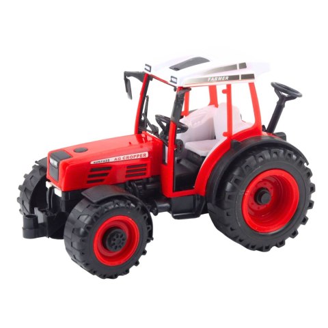 Traktor Pojazd Rolniczy Farmerski Z Siewnikiem Czerwony 34cm LEAN Toys