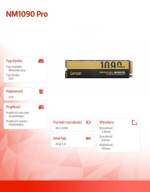 Dysk SSD NM1090 Pro 2TB Gen5 14000/13000 Lexar