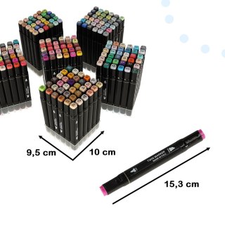 Markery dwustronne mazaki alkoholowe w etui 204 + podstawka Kik Sp. z o. o. Sp. k.