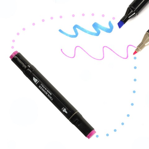 Markery dwustronne mazaki alkoholowe w etui 204 + podstawka Kik Sp. z o. o. Sp. k.