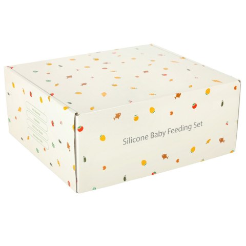 Naczynia silikonowe dla dzieci wiewiórka zestaw 9 elementów ciemny różowy Kik Sp. z o. o. Sp. k.