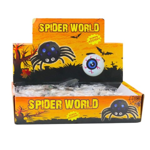 Pająk Gniotek Antystresowy Sensoryczny Z Kulkami Żelowymi Czarny LEAN TOYS