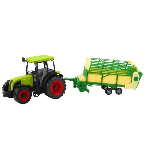 Traktor Rolniczy Farmerski Z Zielono-Żółtą Przyczepą Zielony 50cm LEAN Toys