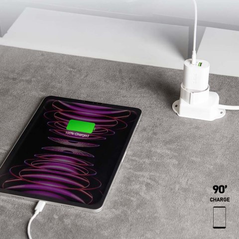 Ładowarka sieciowa Power Delivery USB-A USB-C 20W - biała SBS