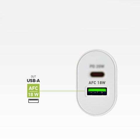 Ładowarka sieciowa Power Delivery USB-A USB-C 20W - biała SBS